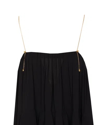Chloé Open-back Embellished Tiered Silk-georgette Maxi Dress In Black