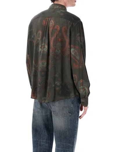 Our Legacy Casual Long Sleeve Shirt Paisley Pattern In Green