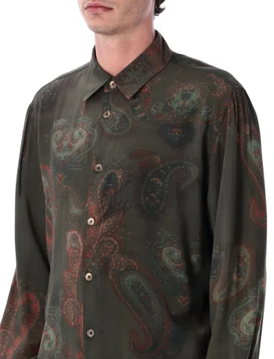 Our Legacy Casual Long Sleeve Shirt Paisley Pattern In Green
