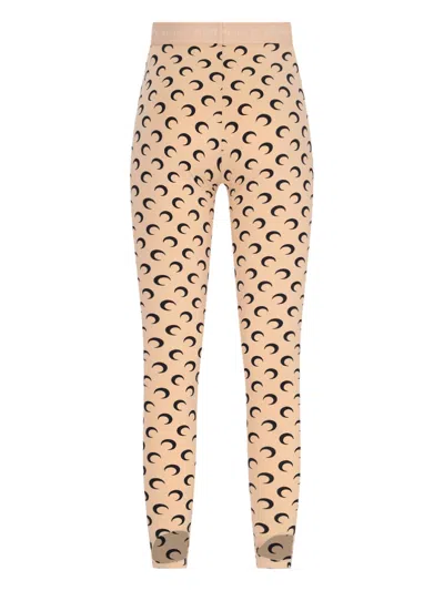 Marine Serre Recycled Moon Jersey Stirrup Leggings In Neutral