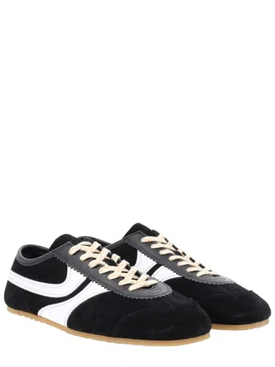 Dries Van Noten Sneakers Contrast Stitching Low Top Rubber Sole In Black