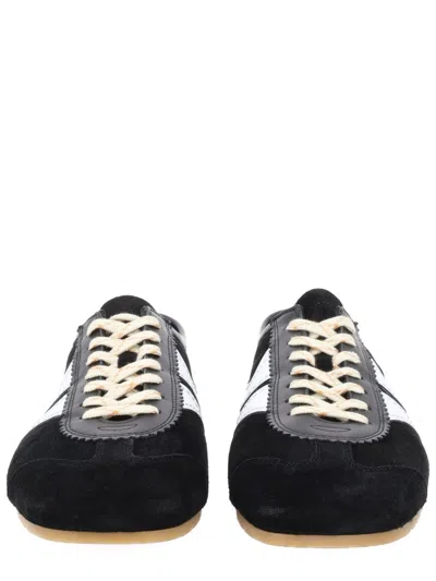 Dries Van Noten Sneakers Contrast Stitching Low Top Rubber Sole In Black