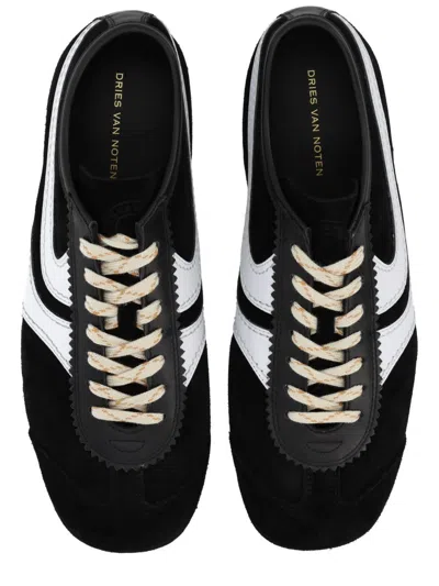Dries Van Noten Sneakers Contrast Stitching Low Top Rubber Sole In Black