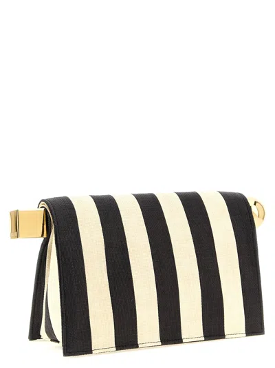 Jacquemus Striped Patchwork Raffia Fold-over Clutch In Multi