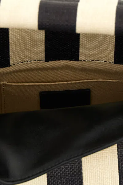 Jacquemus Striped Patchwork Raffia Fold-over Clutch In Multi