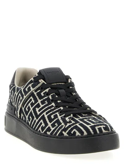 Balmain B Court Monogram Jacquard Low Top Sneaker In Multi