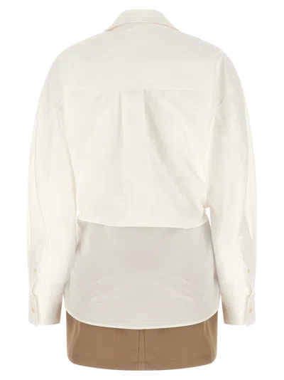 Alexander Wang Pre-styled Mini Wrap Dress In Twill In White