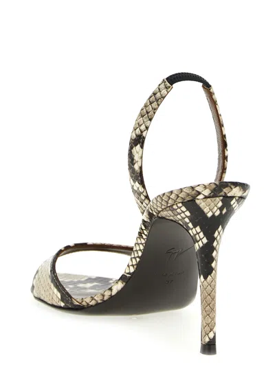 Giuseppe Zanotti Clandestino Patagonia Slingback Snake Print Sandals In Multi