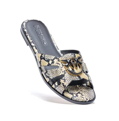 Pinko Python Milly Sandals In Animal Print