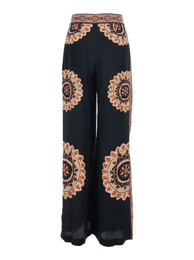 Bash Printed Casual Pants In Black