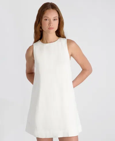 French Connection Cooper Linen Sleeveless Mini Dress In White