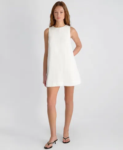 French Connection Cooper Linen Sleeveless Mini Dress In White