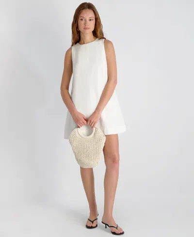 French Connection Cooper Linen Sleeveless Mini Dress In White