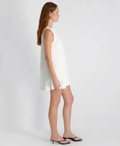 French Connection Cooper Linen Sleeveless Mini Dress In White