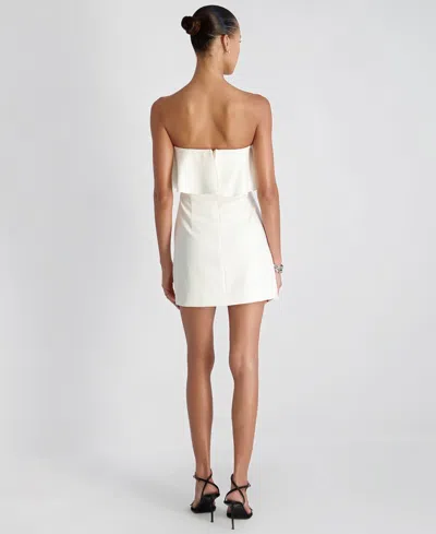 French Connection Whisper Strapless Frill Mini Dress In White