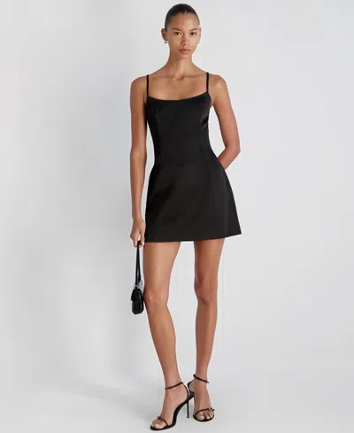 French Connection York Satin Mini Dress In Black