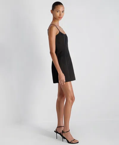 French Connection York Satin Mini Dress In Black