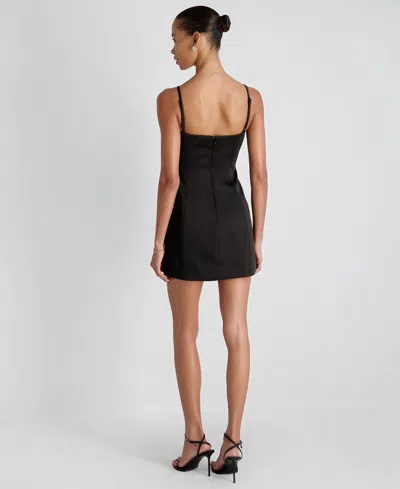 French Connection York Satin Mini Dress In Black