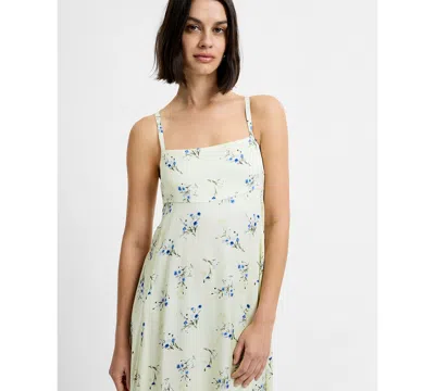 French Connection Ennis Harper Floral Print Sleeveless Maxi Dress In Green