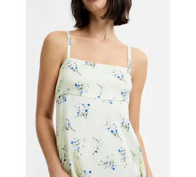 French Connection Ennis Harper Floral Print Sleeveless Maxi Dress In Green