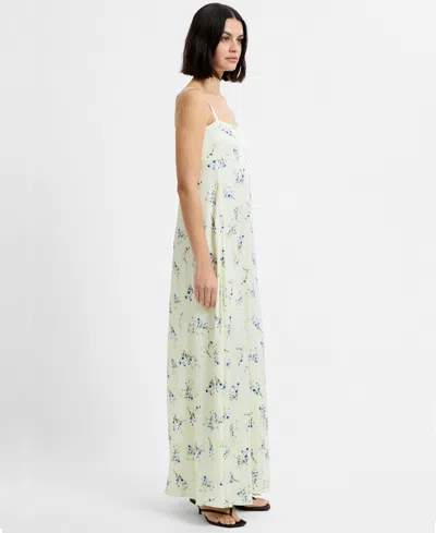 French Connection Ennis Harper Floral Print Sleeveless Maxi Dress In Green