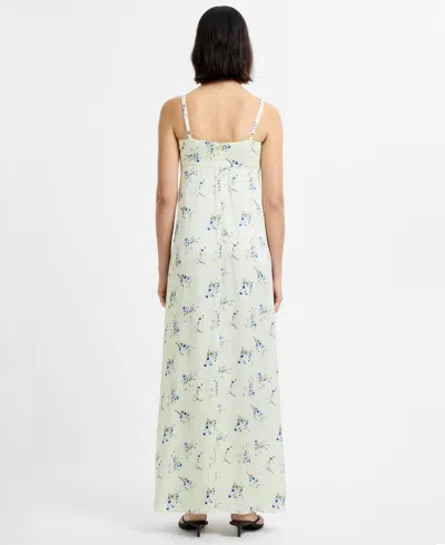 French Connection Ennis Harper Floral Print Sleeveless Maxi Dress In Green
