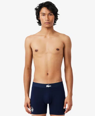 Lacoste Men's Miami Regular-fit Open Boxer Briefs, 3-pack In Multi