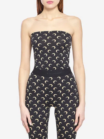 Marine Serre Moon Printed Jersey Sleeveless Tube Top In Multi