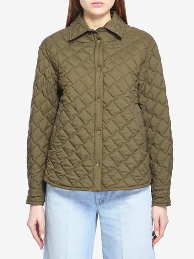 Herno Quilted Ecoage Waterproof Shacket In Green