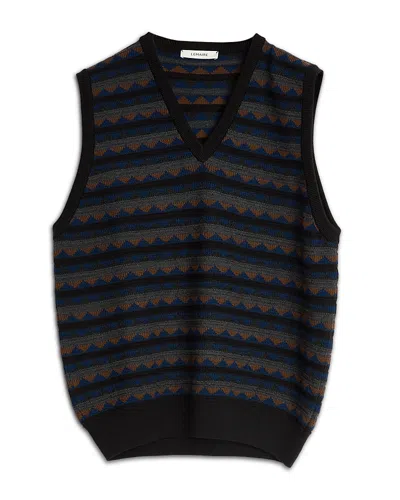 Lemaire V-neck Pattern Vest In Blue