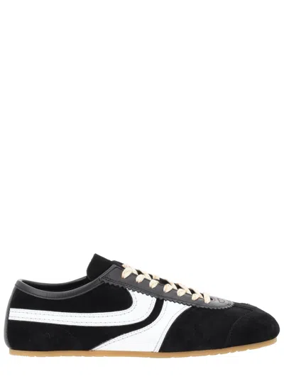Dries Van Noten Sneakers Contrast Stitching Low Top Rubber Sole In Black