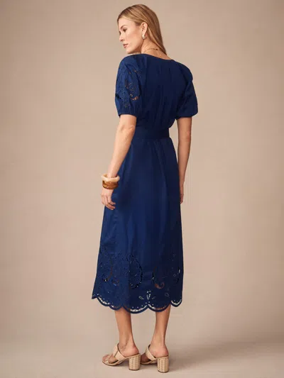 J.mclaughlin Women's Marley Embroidered Dress Nautical Navy In Blue