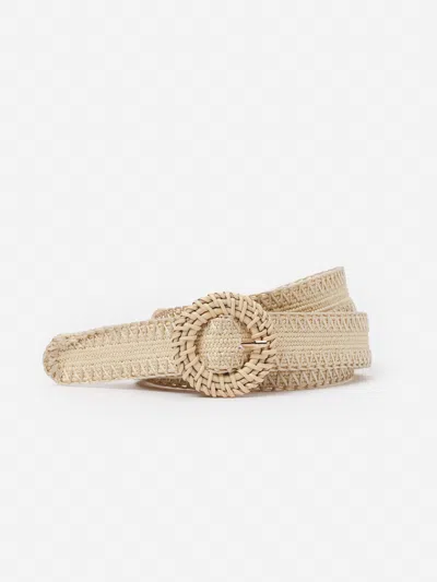 J.mclaughlin Women's Mini Popie Grasscloth Belt Sand Dollar In Animal Print
