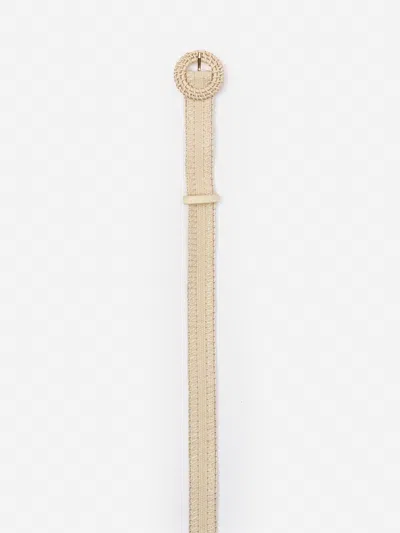 J.mclaughlin Women's Mini Popie Grasscloth Belt Sand Dollar In Animal Print
