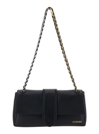 Jacquemus Le Bambino Chaine Nappa Leather Shoulder Bag In Black