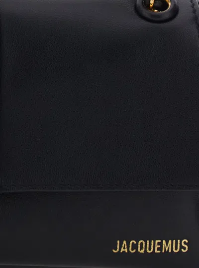 Jacquemus Le Bambino Chaine Nappa Leather Shoulder Bag In Black