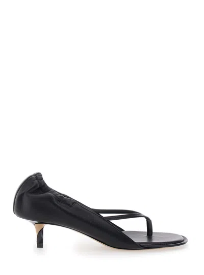 Jacquemus Nu Pieds B Open Toe Kitten Heel Sandals In Black