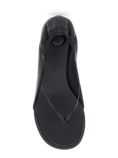 Jacquemus Nu Pieds B Open Toe Kitten Heel Sandals In Black