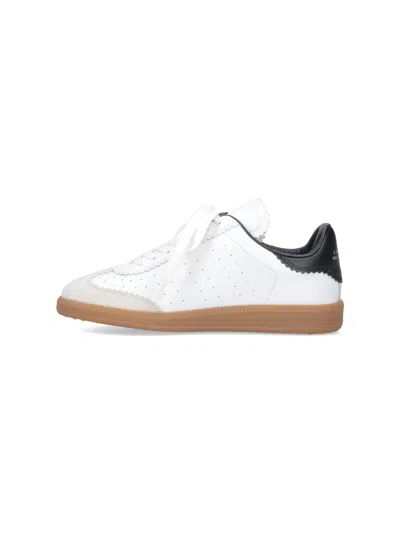 Isabel Marant Low-top Sneaker With Perforated White Leather Upper In Multi