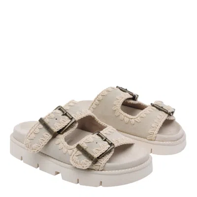 Mou Bio With Buckles Sandals In Neutral