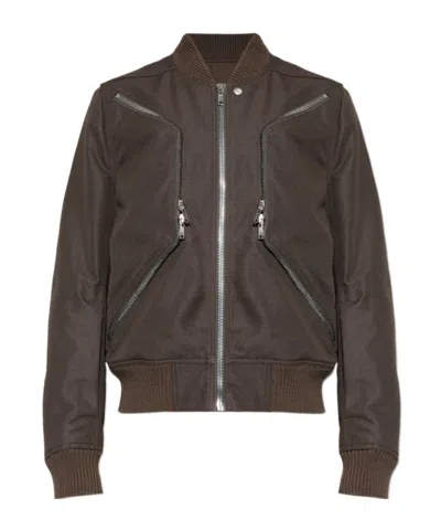 Rick Owens Temple Heizer Flight Jacket In Brown