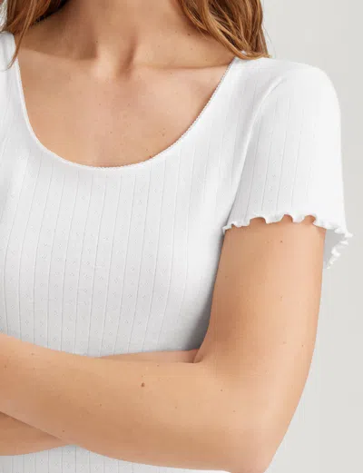 Tommy John Women's Pointelle Rib T-shirt In White