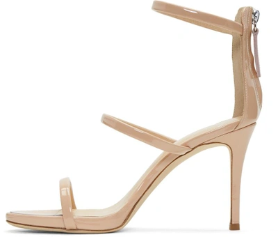 Shop Giuseppe Zanotti Pink Patent Alien Sandals