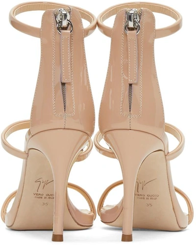 Shop Giuseppe Zanotti Pink Patent Alien Sandals