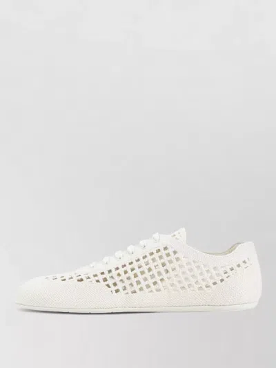 Prada White Logo Sneakers In White