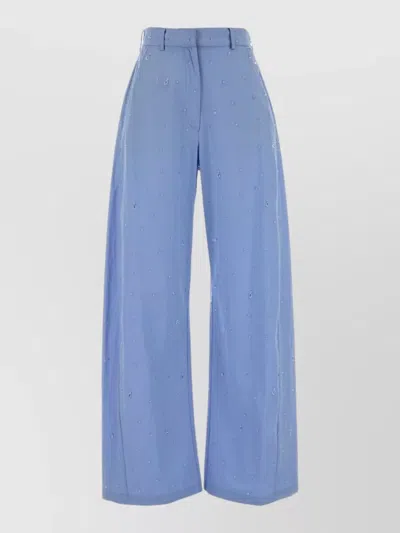 Giuseppe Di Morabito Light Blue Relaxed Flat Front Pants In Multi