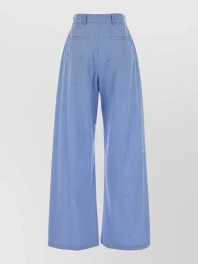 Giuseppe Di Morabito Light Blue Relaxed Flat Front Pants In Multi