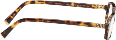 Miu Miu Regard Rectangular Sunglasses In Brown