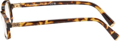 Miu Miu Regard Rectangular Sunglasses In Brown