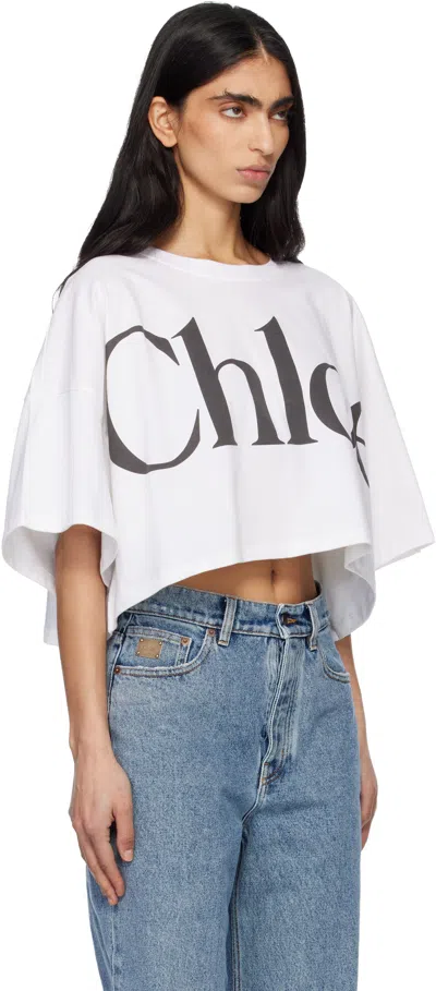 Chloé White Logo T-shirt